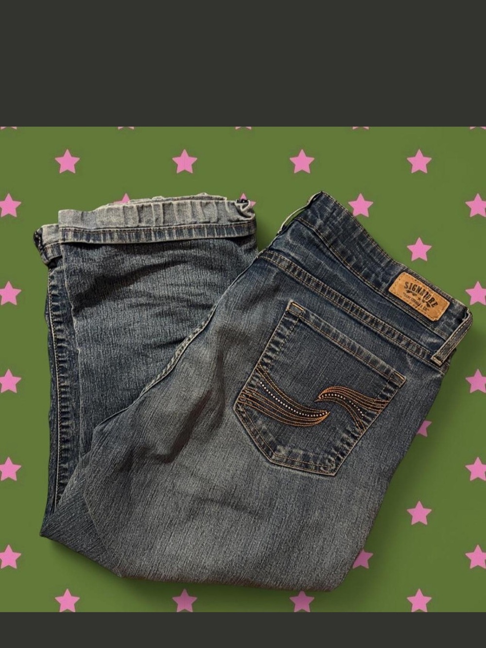 Y2K Signature Denim Capris with Bedazzled Pockets
